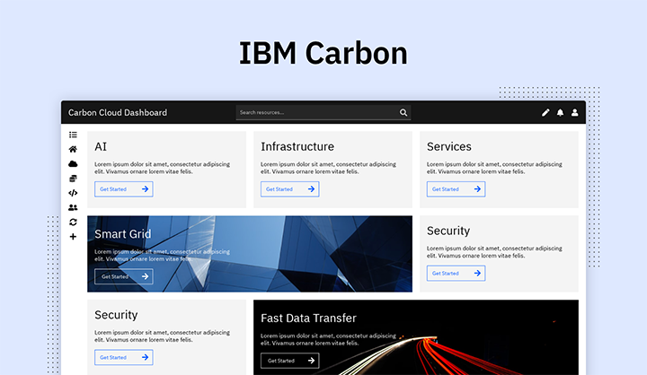 IBM Carbon dashboard web app project image