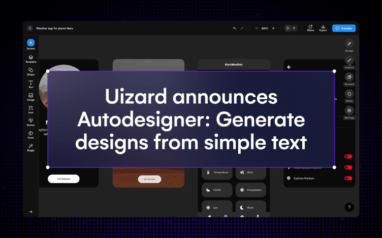 Thumbnail for blog titled Uizard announces Autodesigner: The world's first AI UI generator