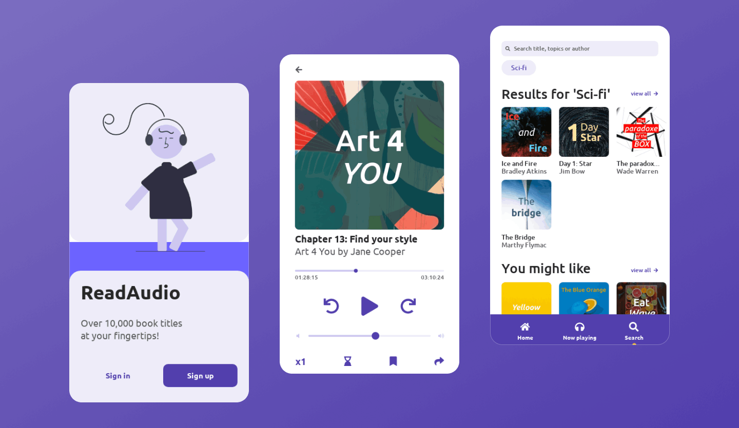 audiobook mobile app template