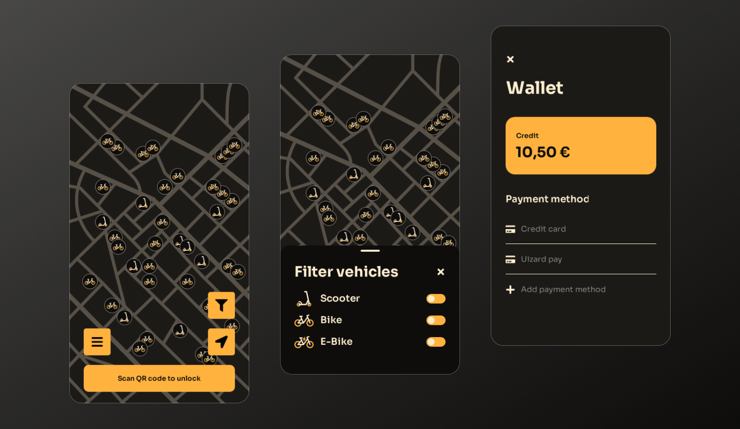 bike rental mobile app template