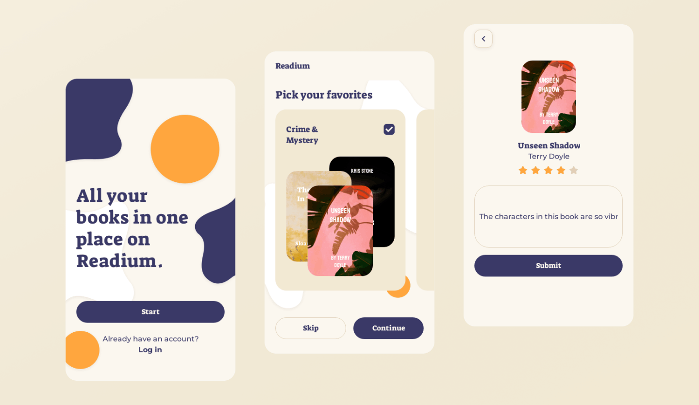book reading mobile app template