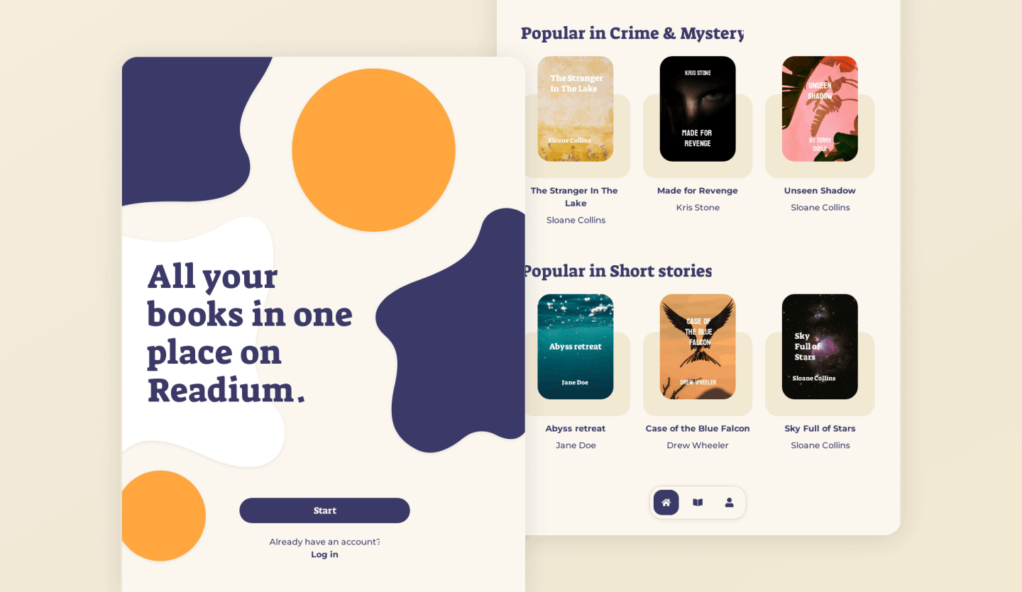 book reading tablet app design template