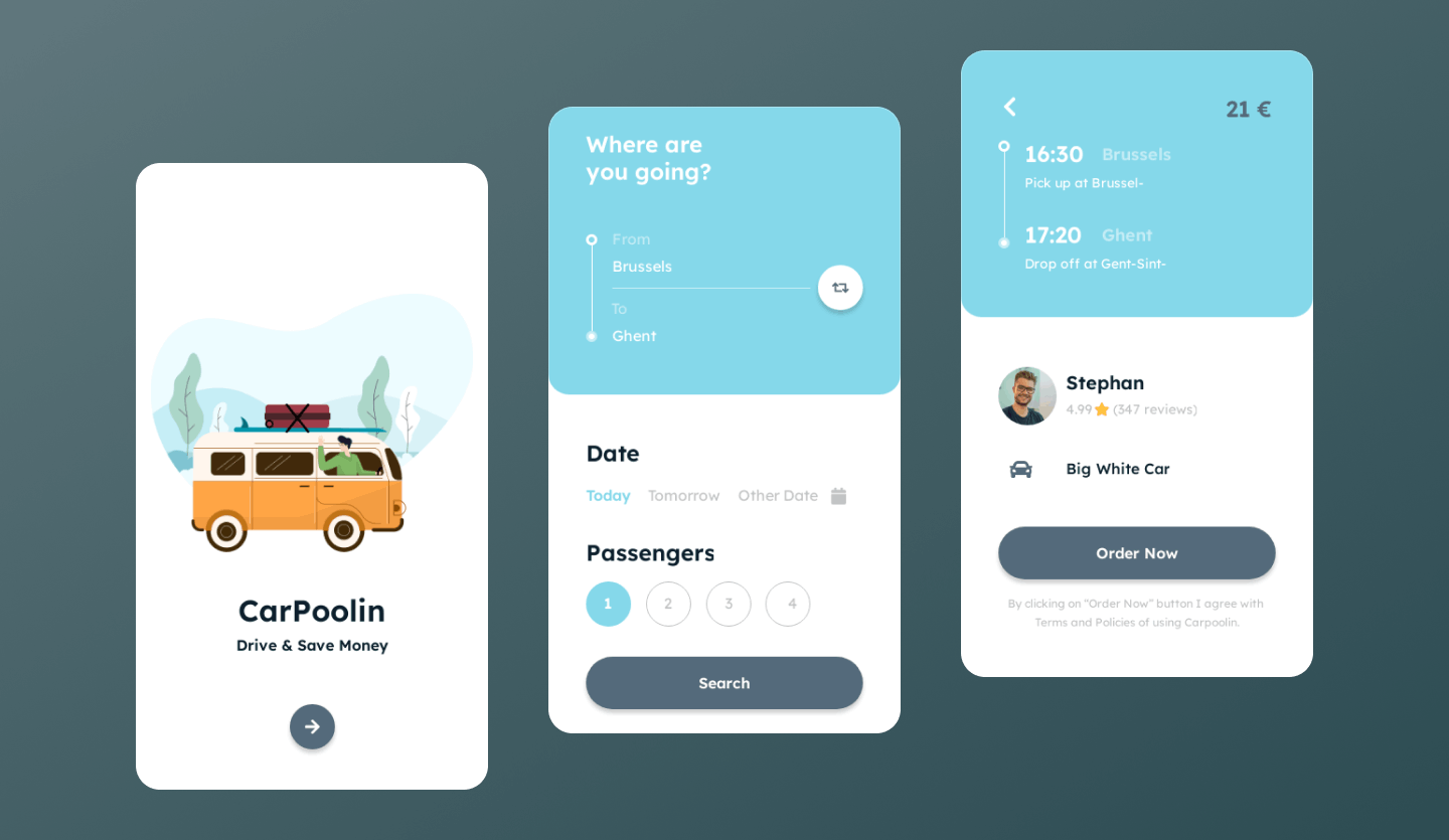 carpool mobile app template