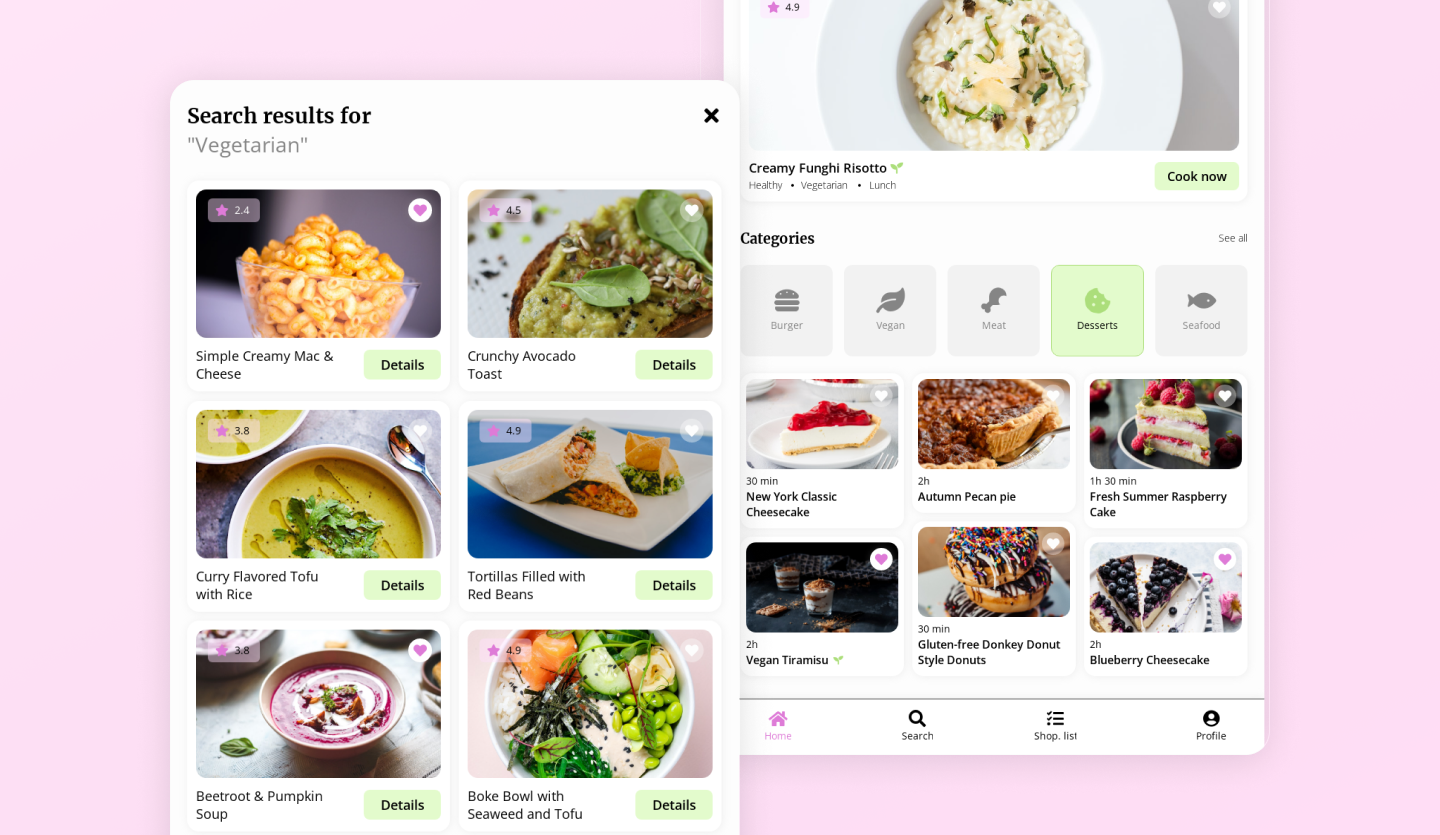 cooking tablet app design template