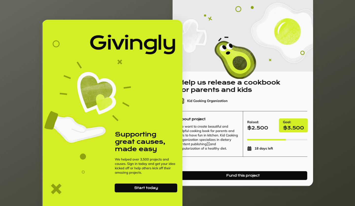 crowdfunding tablet app design template
