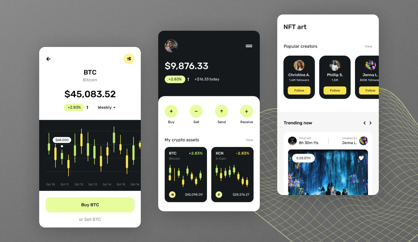 crypto nft mobile app project image
