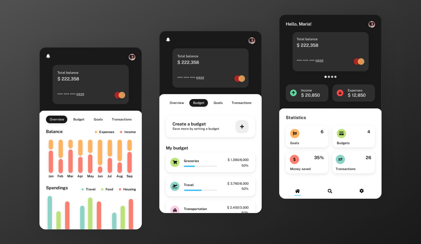 budgeting mobile app template