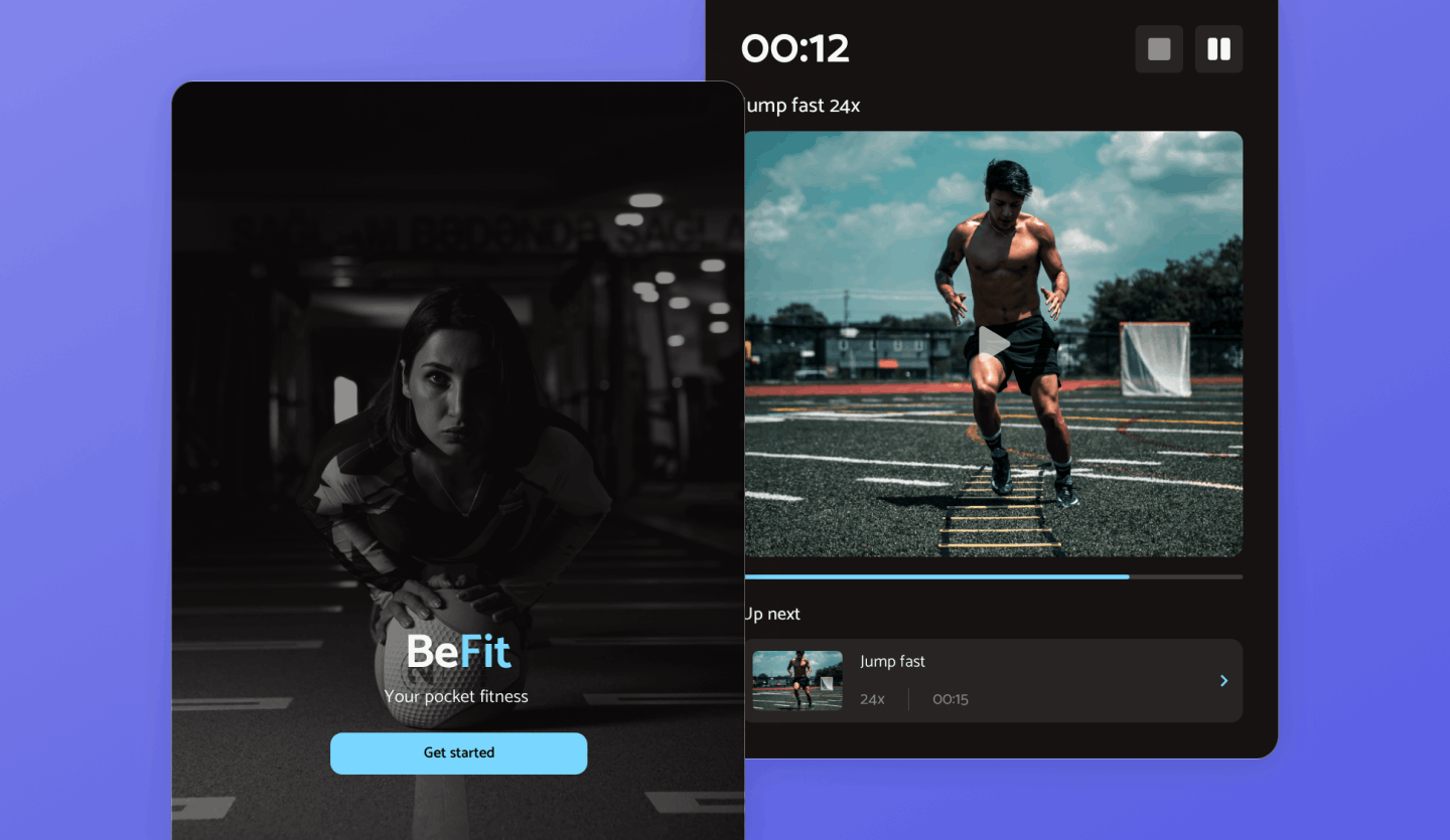 fitness tablet app design template