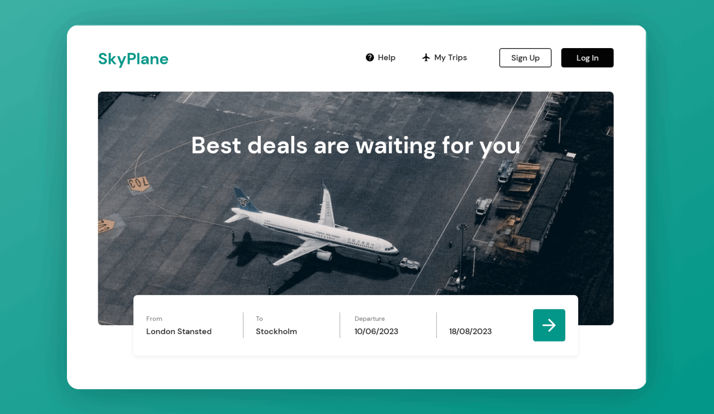 flight booking web app template