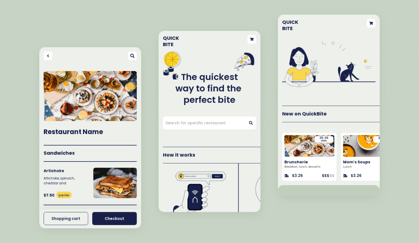 food delivery mobile app project image