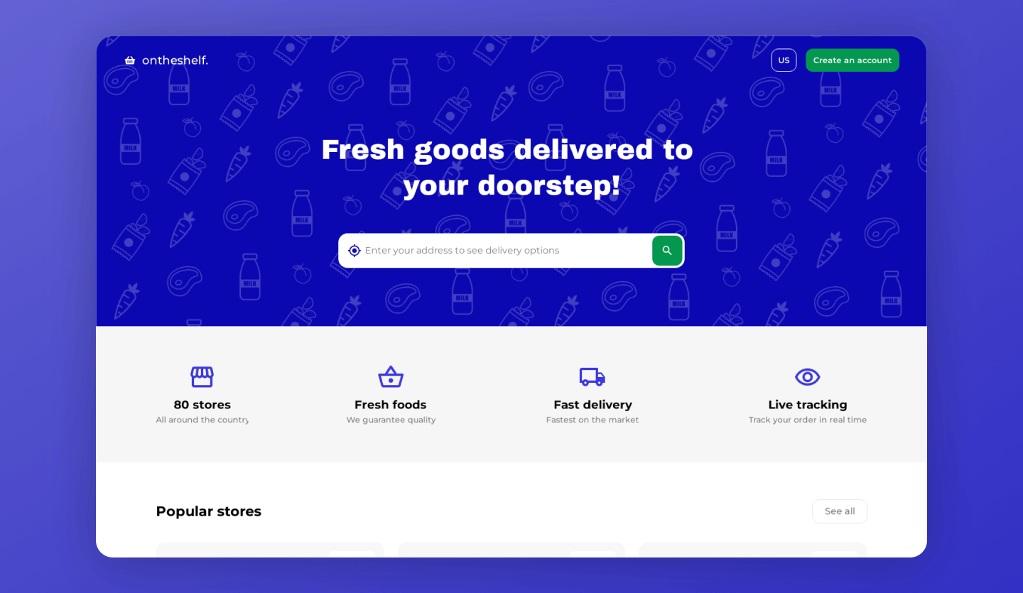 grocery delivery web app template