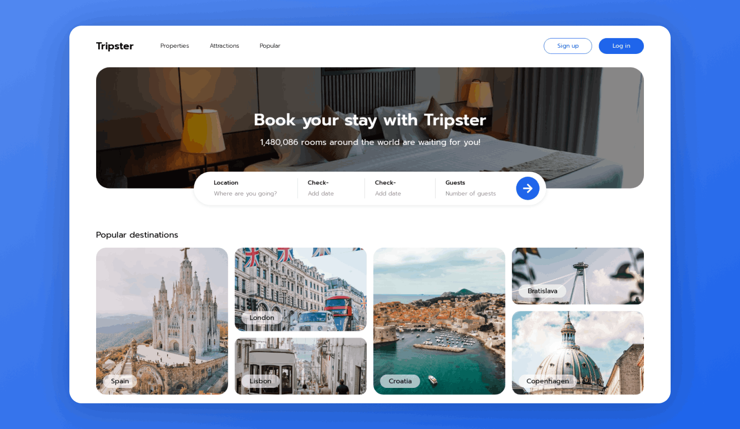 hotel booking web app project image
