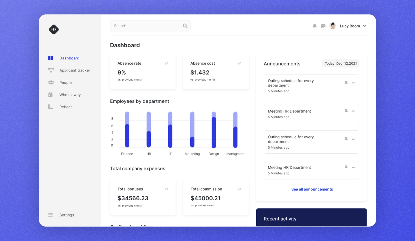 Human resources web app project image