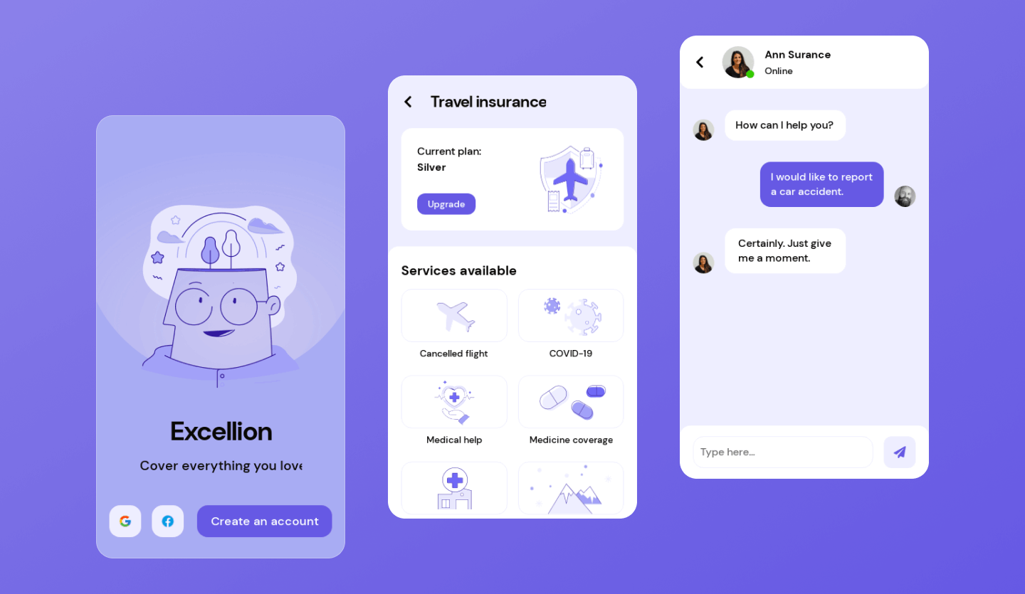 insurance app design template