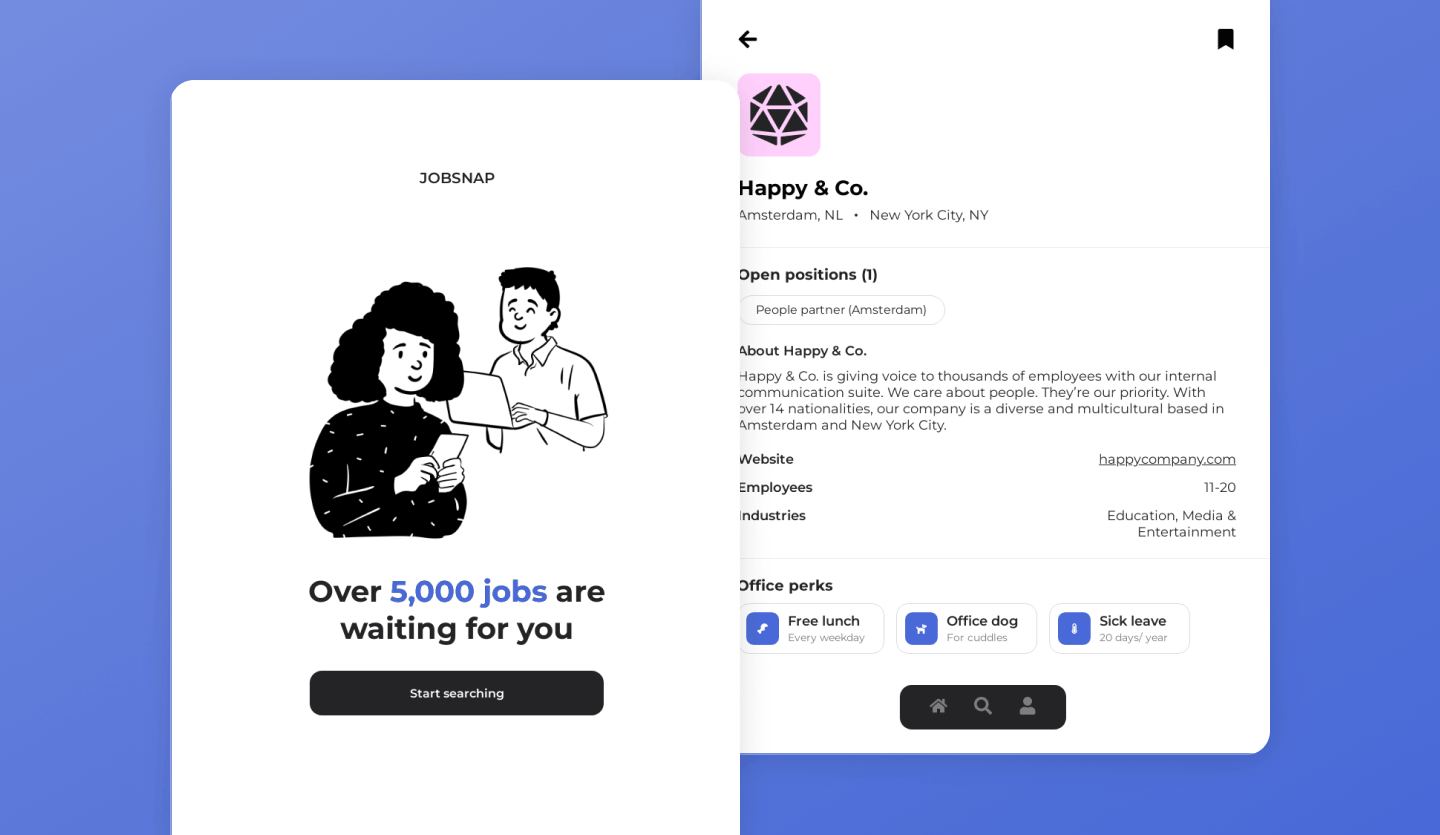 job tablet app template