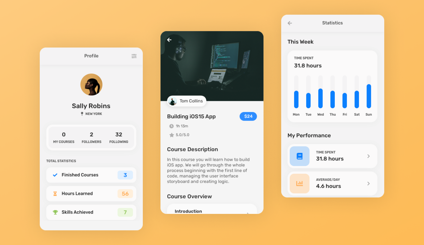 mobile learning app design template