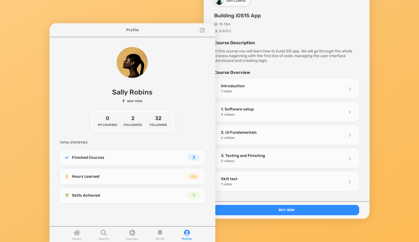 learning tablet app design template