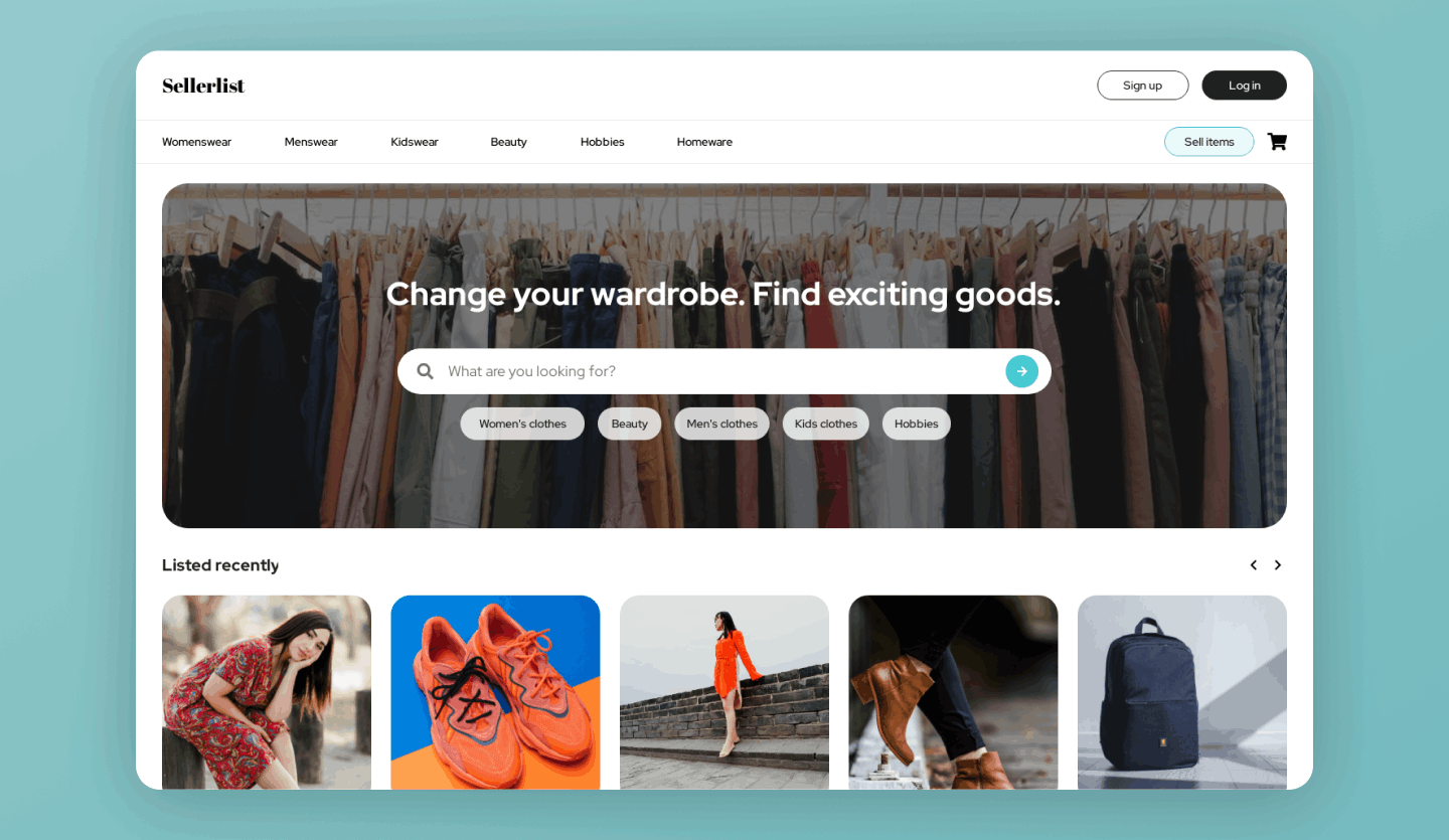 marketplace website design template