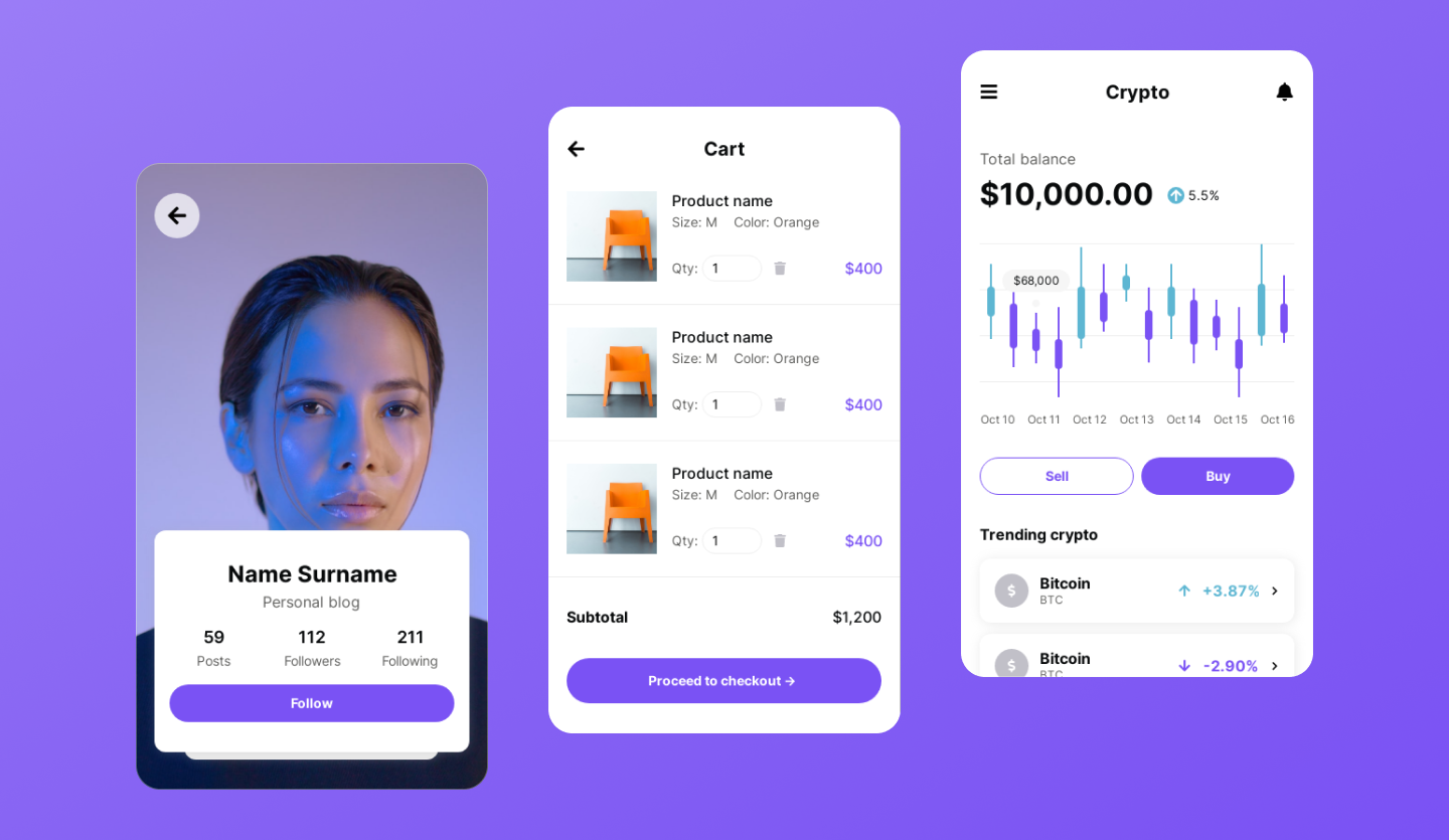 universal mobile ui kit design pack