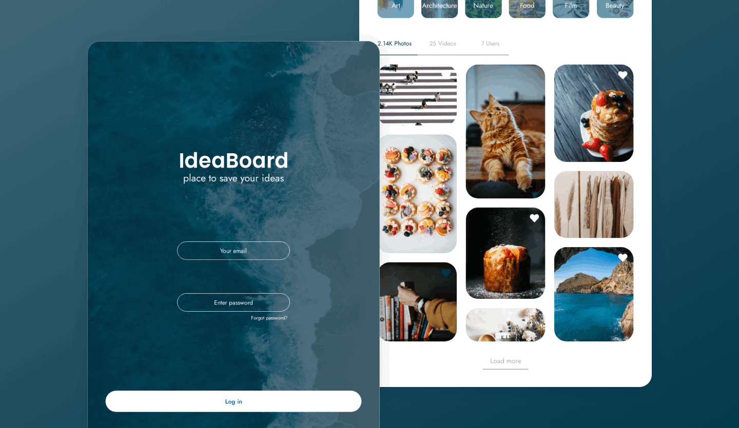 mood board tablet app design template