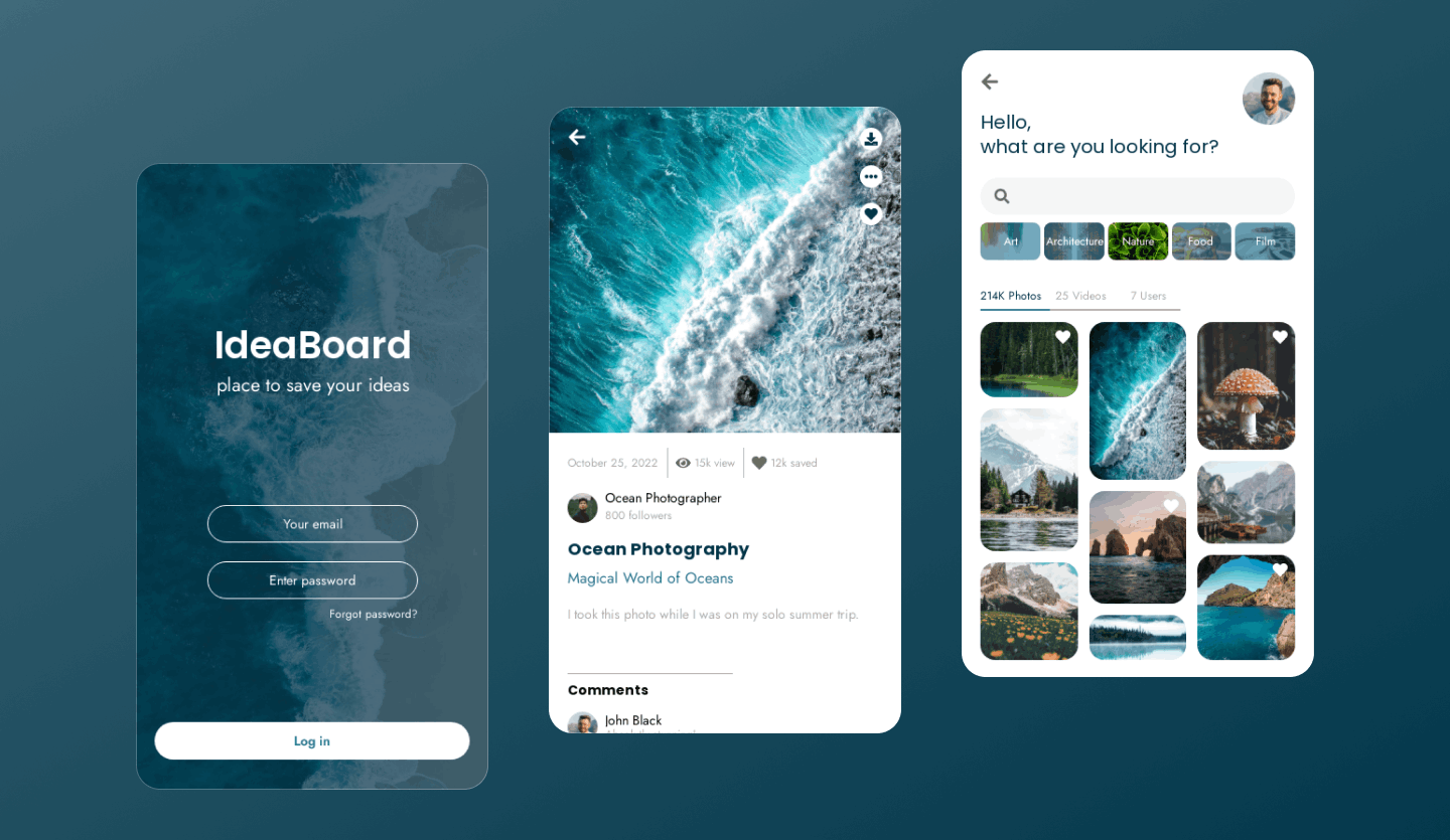 mood board mobile app design template