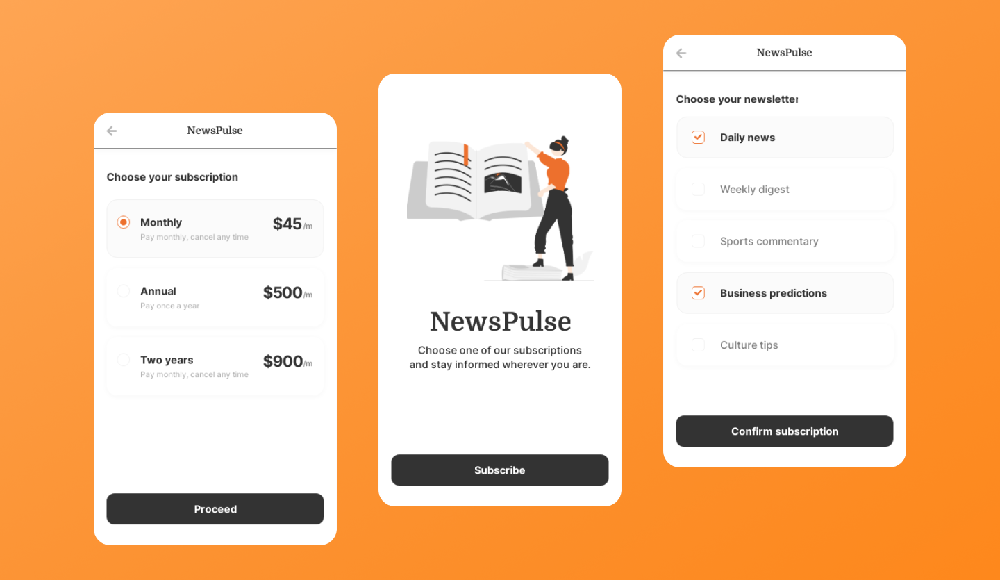 news feed mobile app design template