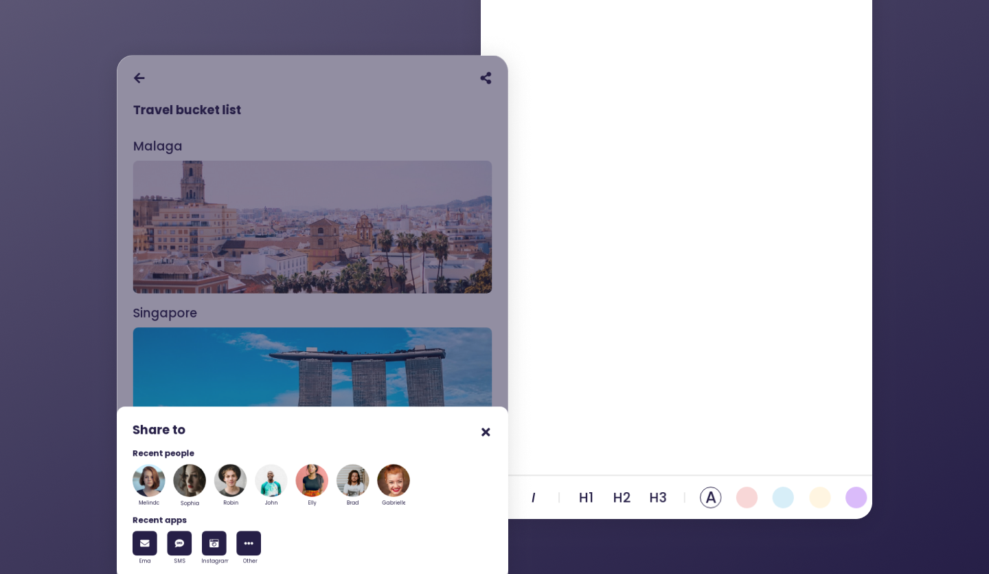 sticky notes tablet app design template