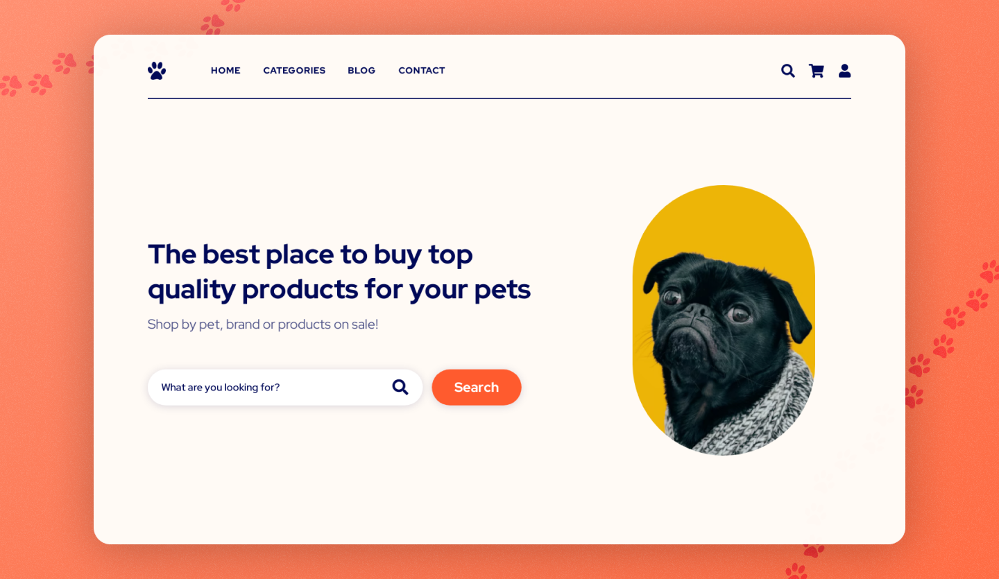 pet shop pwebsite design template