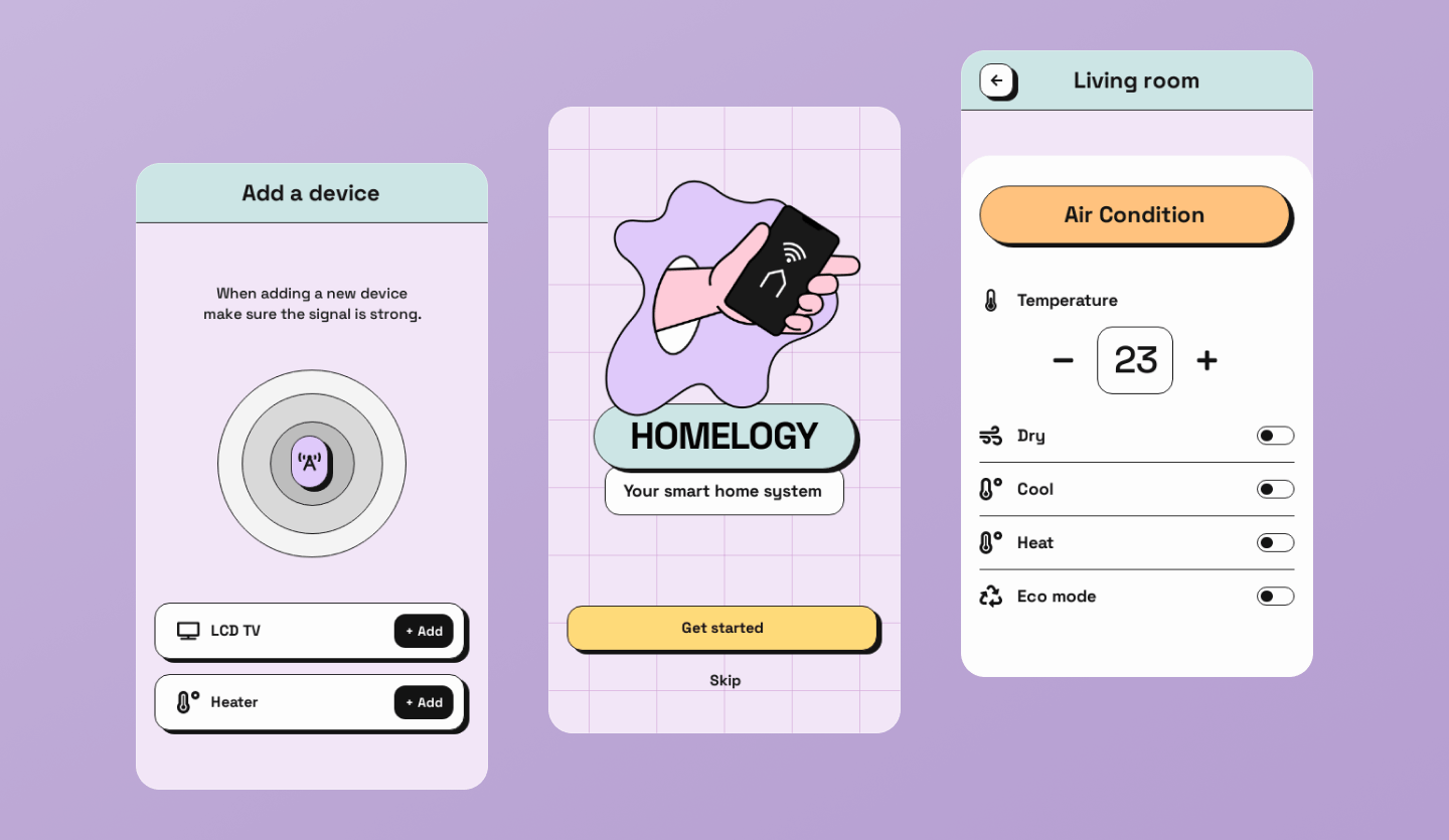 smart home mobile app design template