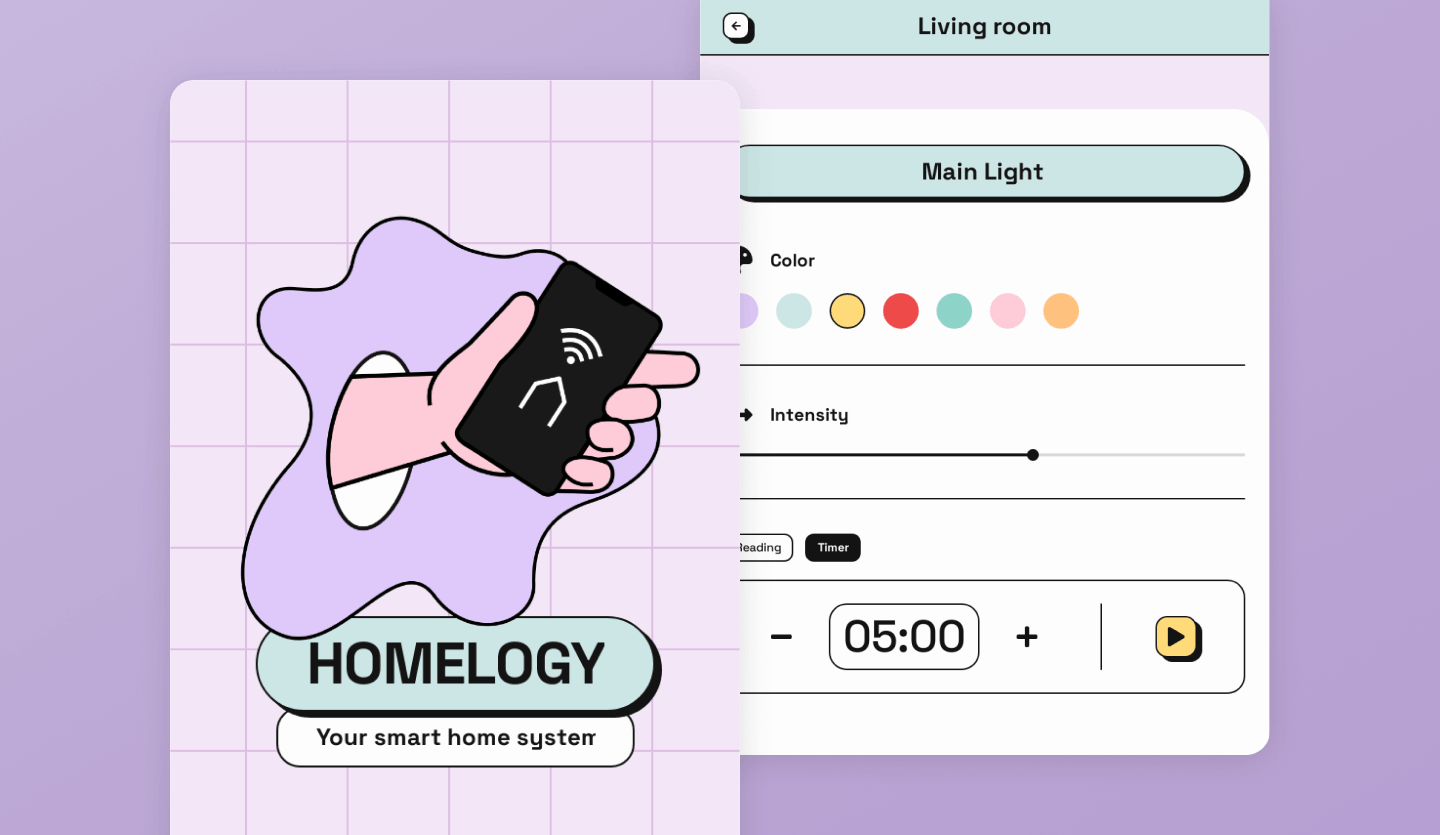smart home tablet app design template