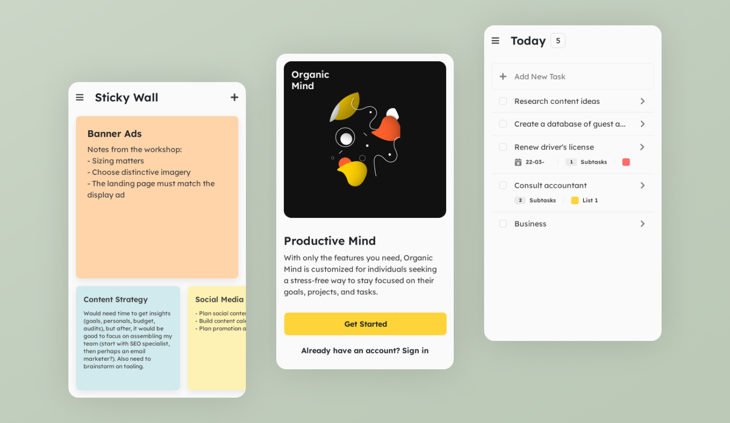 to do list mobile app design template