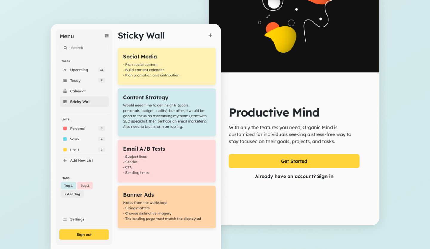 to do list tablet app design template