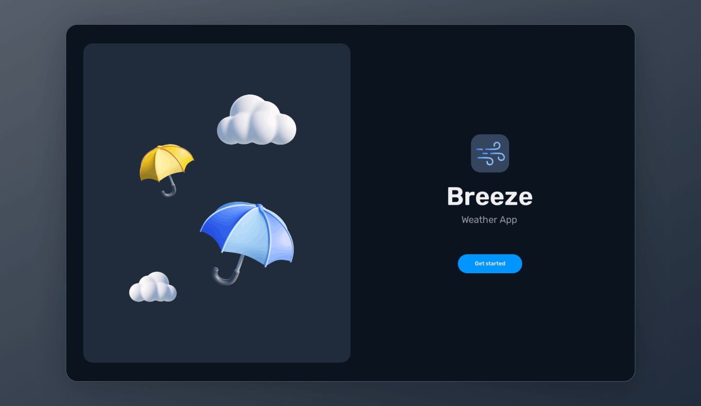 weather website design template dark mode