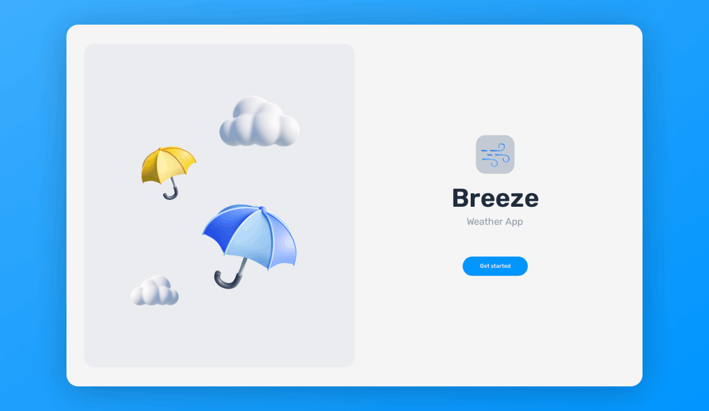 weather website design template light mode