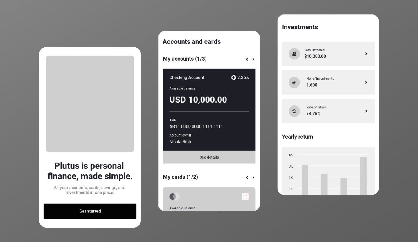 banking mobile app wireframe